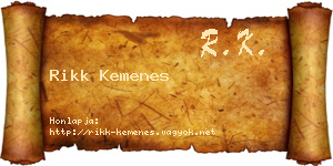 Rikk Kemenes névjegykártya